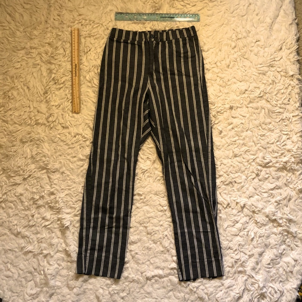 Grey pinstriped pants